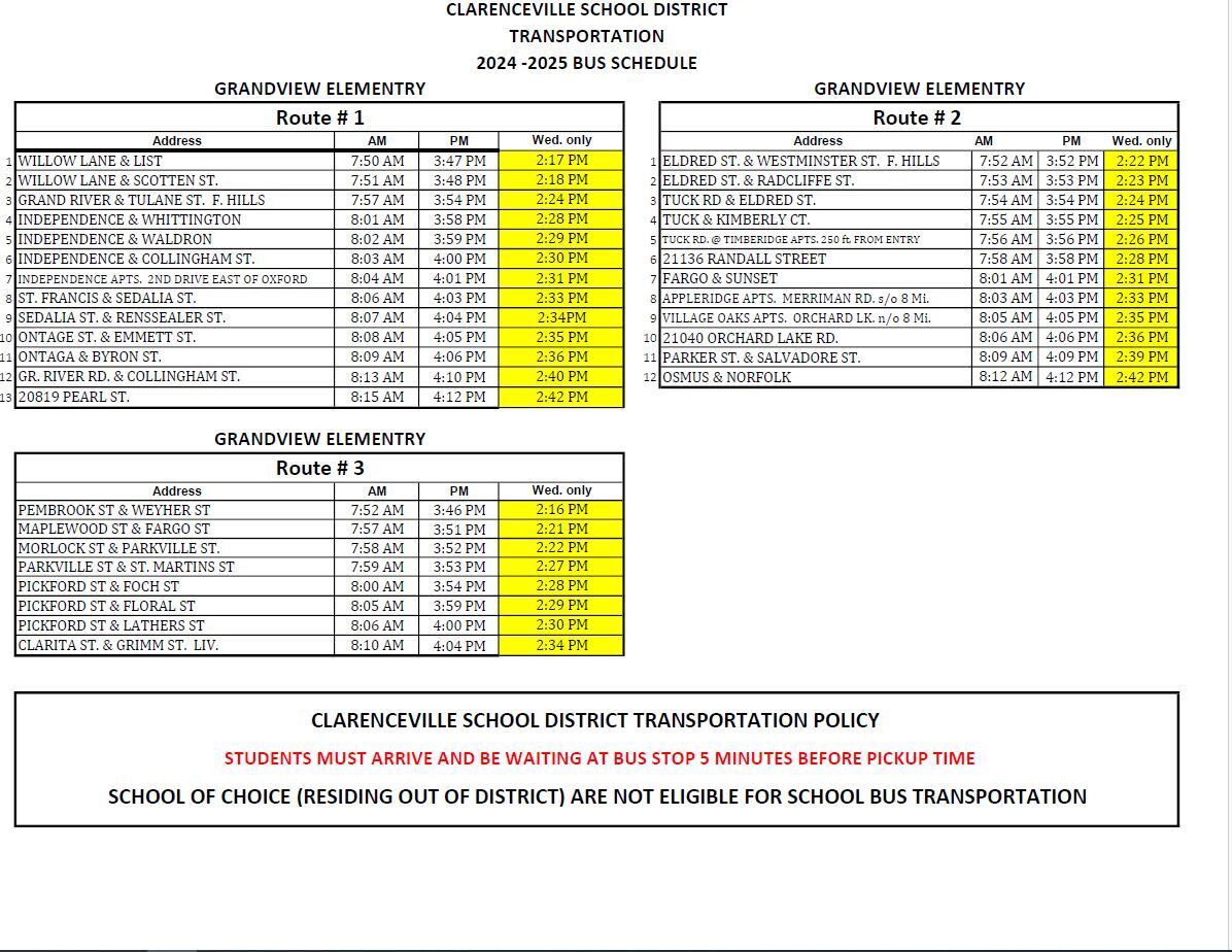 Bus Schedule